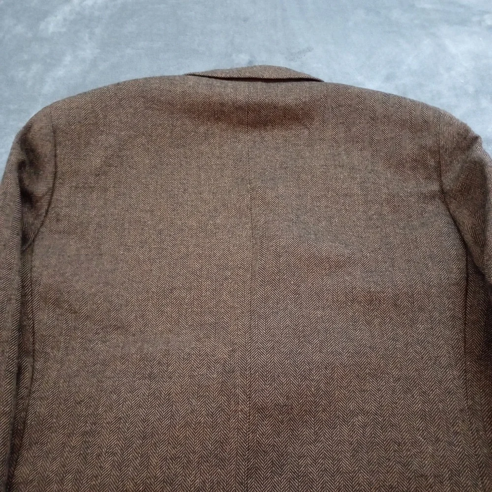 Pronto Uomo Blazer Mens 44R Brown Herringbone Classic‎ Fit 2-Button Sport Coat